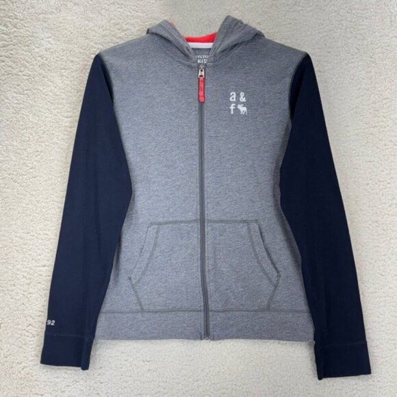 abercrombie kids Other - Abercrombie Kids Sweatshirt Boy 15/16 Gray Blue Zip Up Long Sleeve Pockets